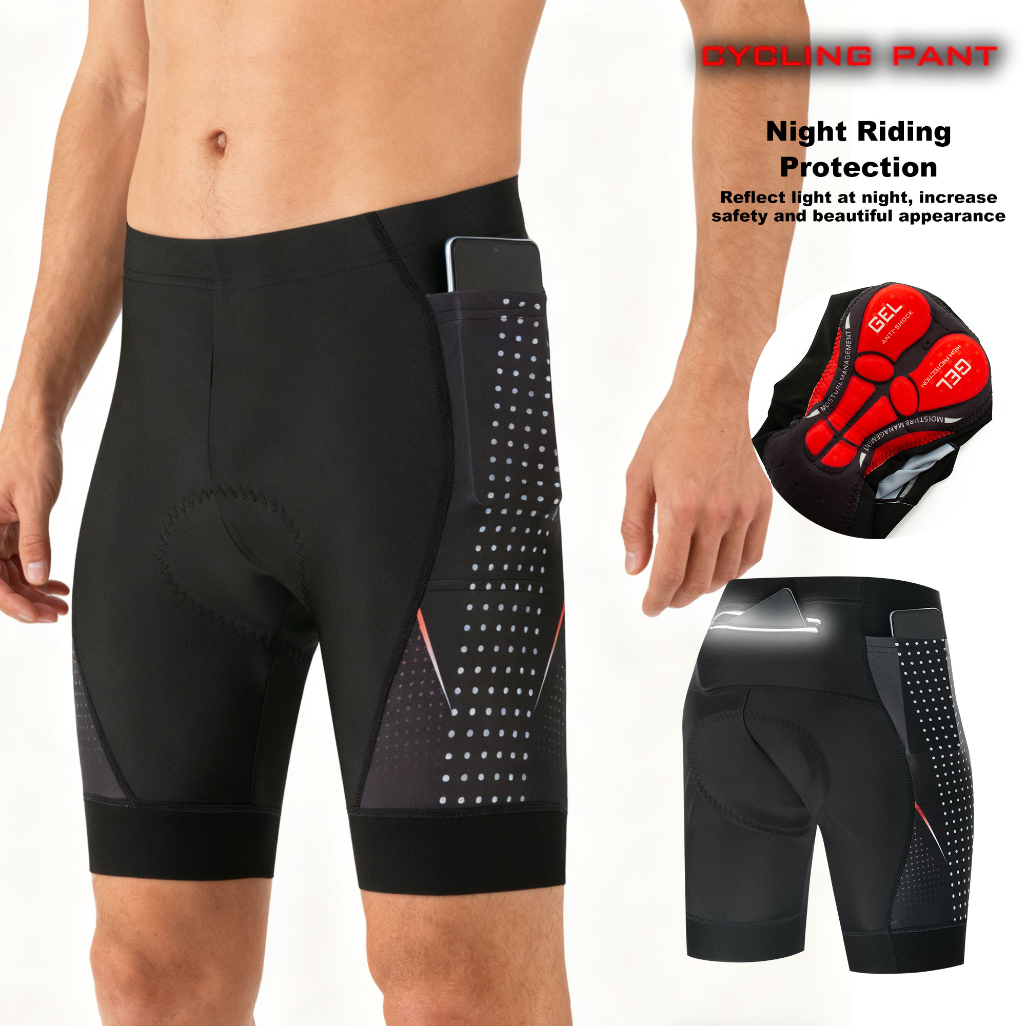 Cycling Gear Padding - Pantalones Cortos de Ciclismo Premium con