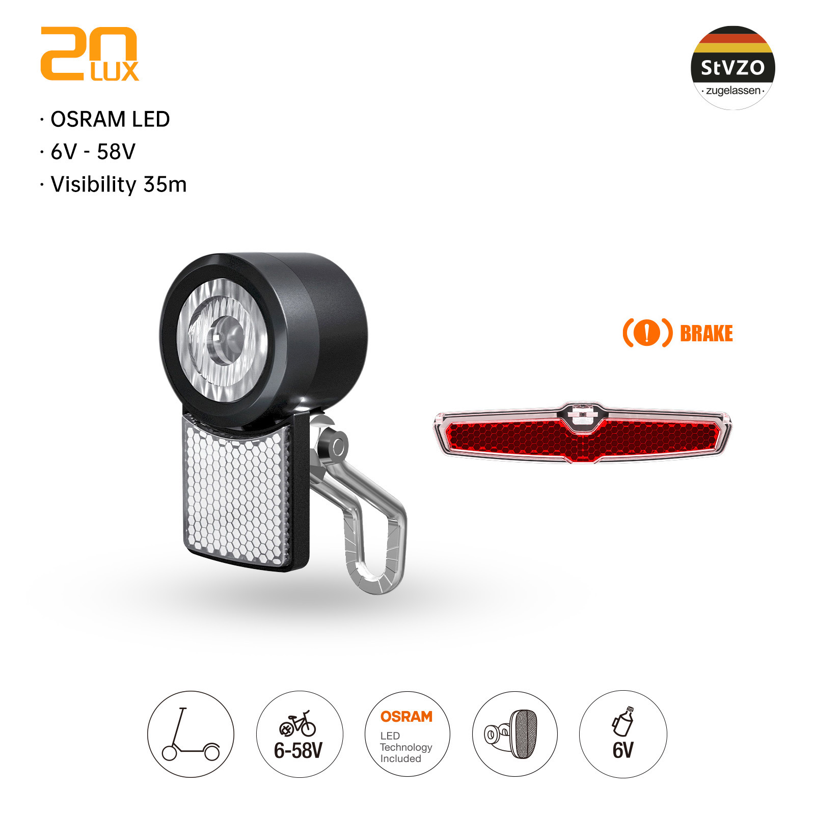 Bike Dynamo Light - Juego de Luces LED para Bicicleta